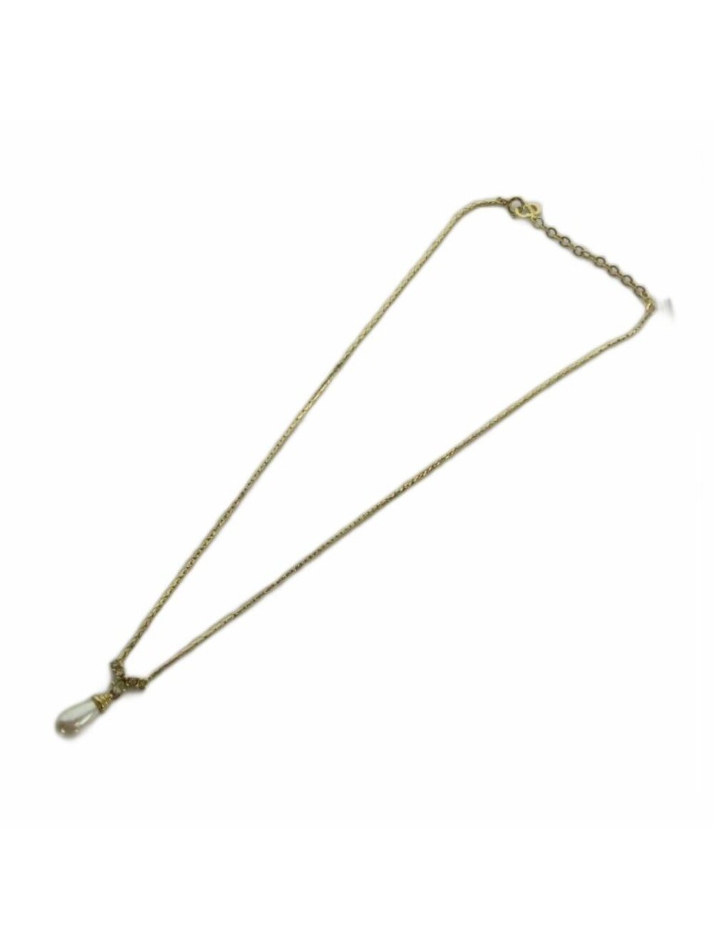 Dior Necklace Line Stone Faux Pearl Gold - Picture 3 of 6